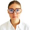 Mini Hexagonal Oversize Reading Glasses with Felt Case, Green, +1.5 view 4
