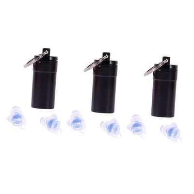 Healeved 3-Pair Silicone Music Earplugs with Filter, Reusable, Noise-Reducing, with Portable Case for Concerts, Nightclubs, Parties, and More