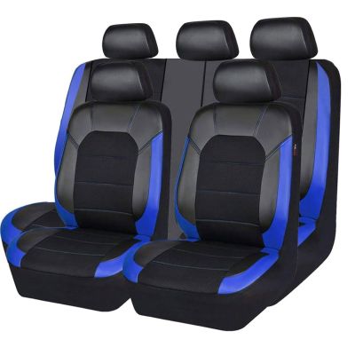 9-Piece PU Leather Car Seat Covers for BMW 5 Series GT F07, 2010–2017, Blue