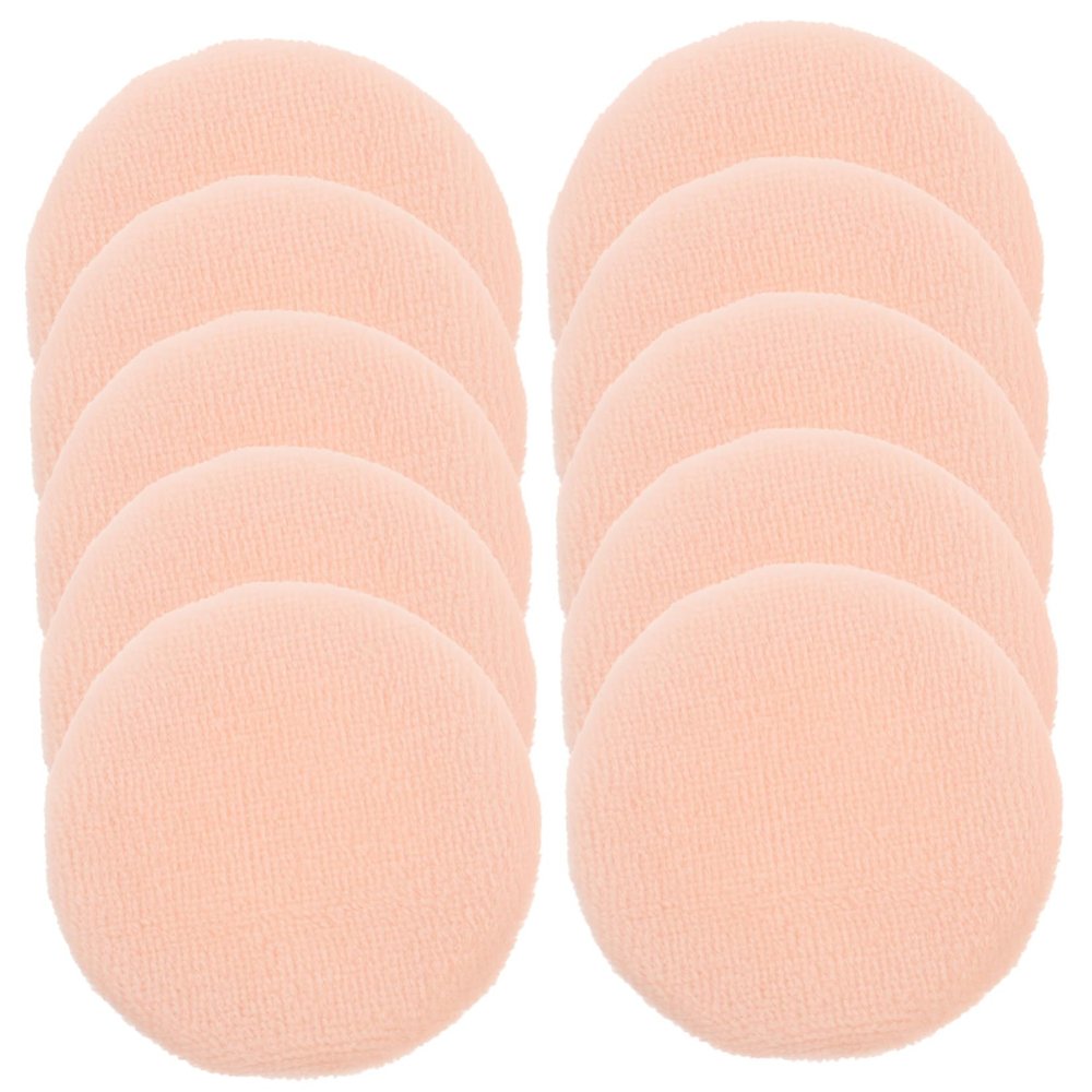 HONMEET 10-Piece Pure Cotton Powder Puffs, Round Makeup Puffs for Loose Powder and Makeup