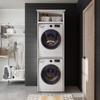 ROOMART Duo Washing Machine Cabinet for Dryer and Washer, White, 176 × 67 × 65 cm (Height: 205 cm) view 3