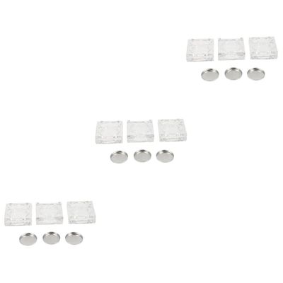Healeved 18-Piece Transparent Storage Boxes for Eyeshadow and Refillable Blush Containers with Portable Eyeshadow Tray