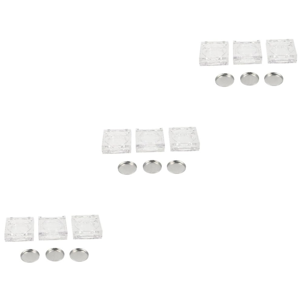 Healeved 18-Piece Transparent Storage Boxes for Eyeshadow and Refillable Blush Containers with Portable Eyeshadow Tray