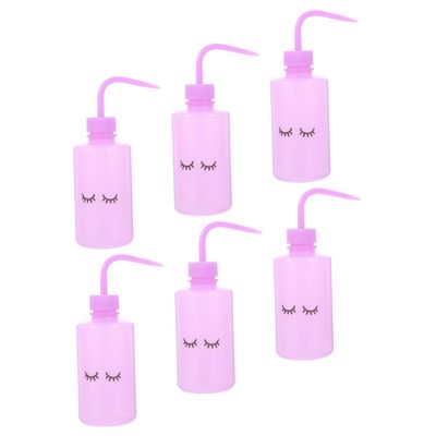 PAMINGONO 6-Pack 250 mL PE Eyelash Wash Bottles with Angled Neck