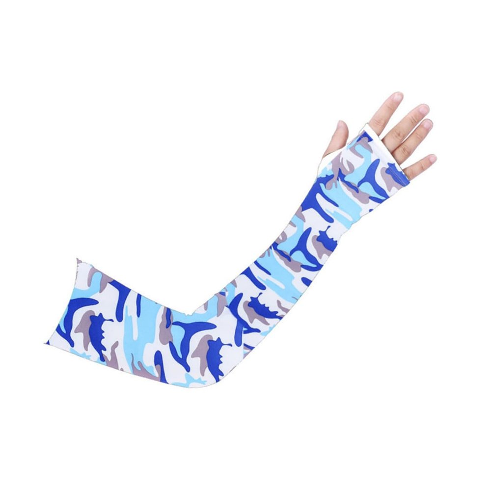 HONMEET 2 Pairs Breathable Camouflage Arm Sleeves with UV and Elbow Protection