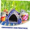 WOONEKY Warm Cotton Hamster Hut, Breathable Hanging Cage Bed for Rats and Ferrets, Blue view 2