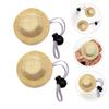 Parliky 4-Piece Decorative Pet Hats, Breathable Adjustable Summer Hats with Elastic Band for Dogs and Cats, Parties, Photoshoots, and Special Occasions view 2