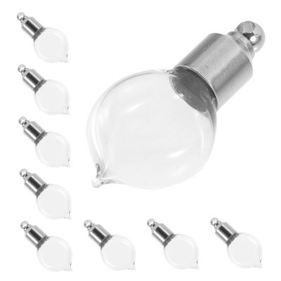 WOONEKY Small Glass Bottle Pendants for Women, 10 Pieces with Caps