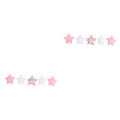 VICASKY 2-Piece Hanging Star Decorations, White Fabric, for Baby and Children’s Rooms