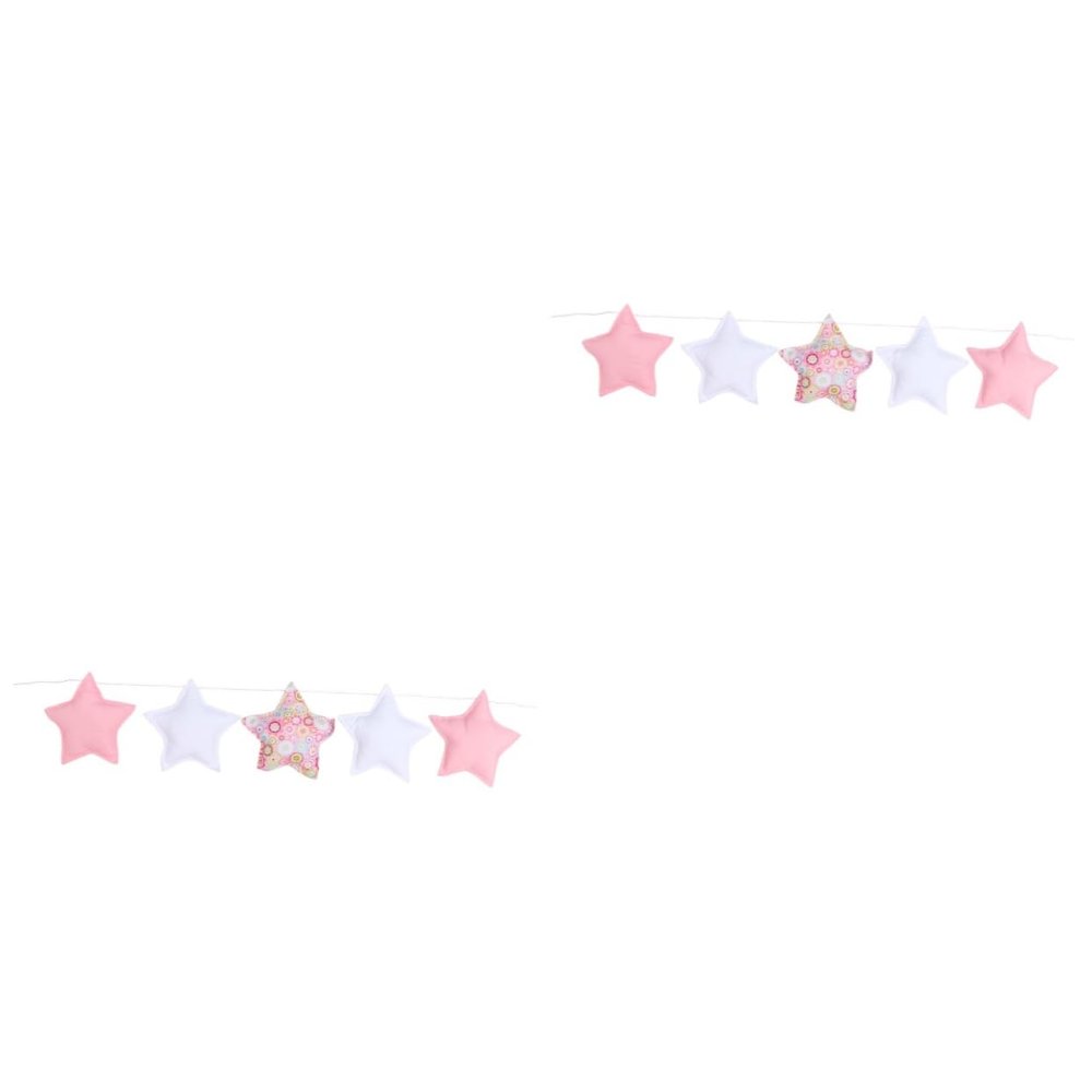 VICASKY 2-Piece Hanging Star Decorations, White Fabric, for Baby and Children’s Rooms