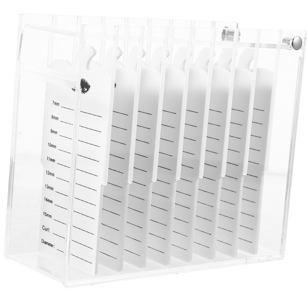 WOONEKY Transparent Acrylic Eyelash Storage Box with Lid, 8-Tier Drawer Design