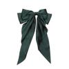 Women's Satin Bow Hair Clip, Large Bow, Green view 2