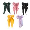 Women's Satin Bow Hair Clip, Large Bow, Green view 3