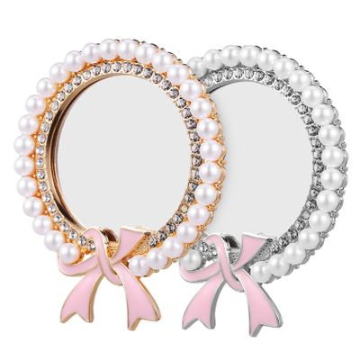 LALADEFIEE 2-Pack Small Round Metal Mirrors, Compact and Portable for DIY Phone Cases and Crafts