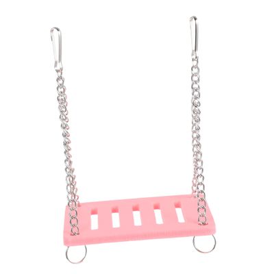 SEWOART Hamster Bridge and Metal Pet Swing, Sturdy Pink Toy for Dwarf Hamsters