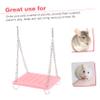 SEWOART Hamster Bridge and Metal Pet Swing, Sturdy Pink Toy for Dwarf Hamsters view 4