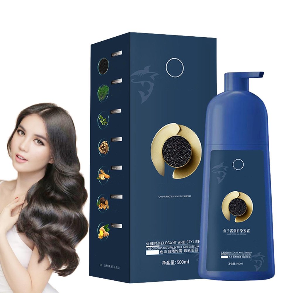 ZhiHuaShi Caviar Hair Dye Shampoo for Gray Coverage