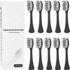 10 Replacement Brush Heads Compatible with Zahnheld Electric Toothbrushes, Black view 1