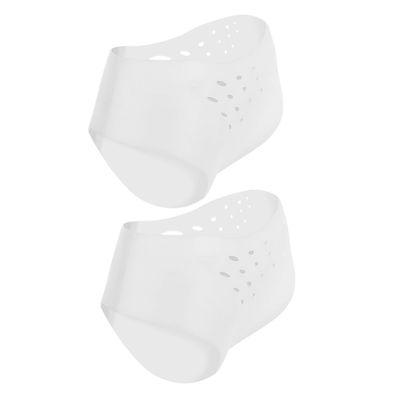 Invisible Silicone Heel Lift Socks, 2 Pairs, White