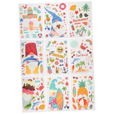 ULDIGI 9-Sheet Summer Hawaii-Themed Static-Cling Window Stickers