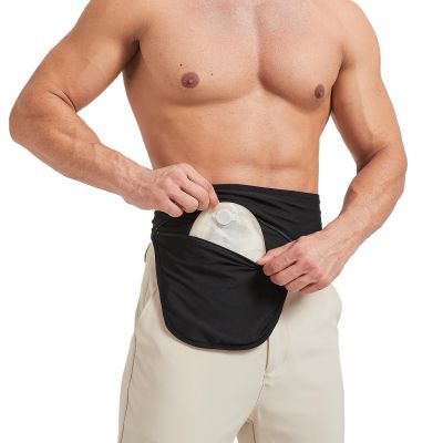 DERAYMI Black Adjustable Stoma Belt for Ostomy Bags (XXXL)
