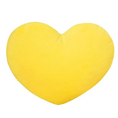 Heart-Shaped Plush Pillow for Kids' Room, Yellow, 40 cm