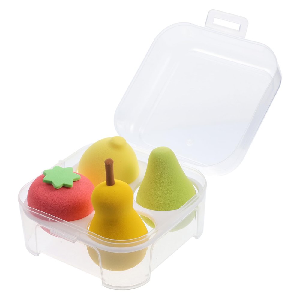 Gogogmee 12-Piece Fruit-Shaped Makeup Sponges, Wet or Dry Use, with Storage Box