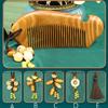 MYVVKIA Portable Green Sandalwood Hair Comb, Anti-Static Fine-Tooth Detangling Wooden Comb view 2