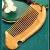 MYVVKIA Portable Green Sandalwood Hair Comb, Anti-Static Fine-Tooth Detangling Wooden Comb view 4