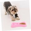 BESPORTBLE Bone-Shaped Dog Bowl, Easy-Clean Pink Plastic Bowl with Dual Food and Water Compartments for Small Dogs and Pets view 4