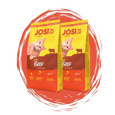 JosiCat Dry Cat Food Bundle + Gift (2X 650g, Tasty Beef)