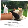 Wooden Grass Rack Feeder for Small Animals in Cages, Khaki view 4