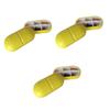 FRCOLOR 3-Piece Outdoor Pill Box with Compartments, Portable Oval Medication Case, Light Yellow view 1