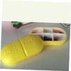 FRCOLOR 3-Piece Outdoor Pill Box with Compartments, Portable Oval Medication Case, Light Yellow view 2
