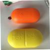 FRCOLOR 3-Piece Outdoor Pill Box with Compartments, Portable Oval Medication Case, Light Yellow view 4