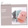 WOONEKY 2 Sets Exfoliating Body Scrub Mitts, Shower Gloves for Skin Cleansing, 3 Pieces Each view 2