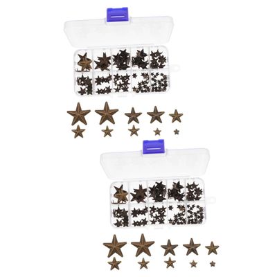 SEWACC 300-Piece Five-Pointed Star Decorative Rivets for Fashion Accessories and DIY Projects, Vintage Style for Clothing and Shoes