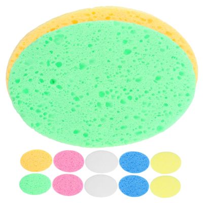 LALADEFIEE 12-Piece Oval Cellulose Facial Sponges for Gentle Exfoliation and Cleansing
