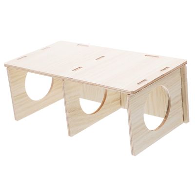 BCOATH Wooden Hamster Hideout with Two Rooms