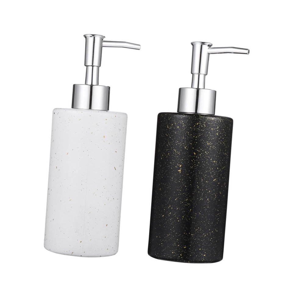 2-Pack 350 ml Glass Pump Dispenser Bottles with ABS Tops