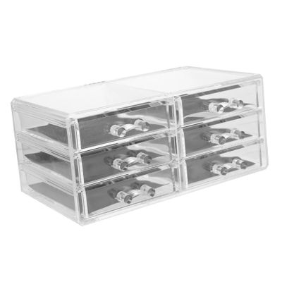 Large Transparent Acrylic Makeup Organizer with Three Drawers