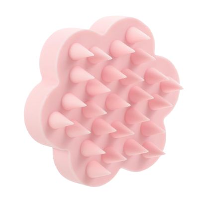 Pink Silicone Scalp Massage Brush for Hair Washing