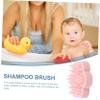 Pink Silicone Scalp Massage Brush for Hair Washing view 2