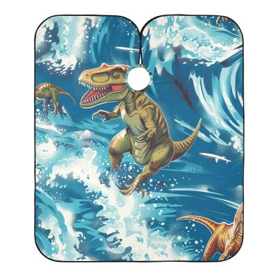 Surfer Dinosaur Barber Cape, Professional Haircut Cape for Adults, 140 x 168 cm