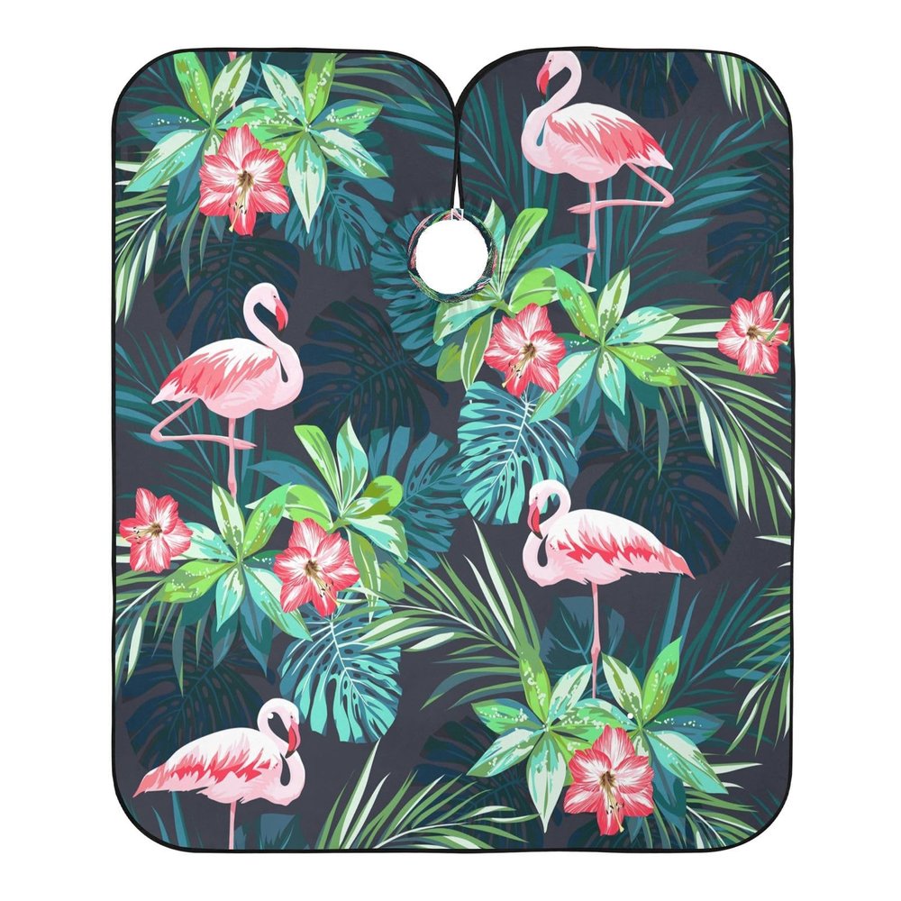 Tropical Flamingo Hairdressing Cape, Adjustable Salon and Barber Cape, 140 × 168 cm
