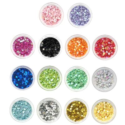 HONMEET Star Nail Glitter Sequin Charms for Gel Polish