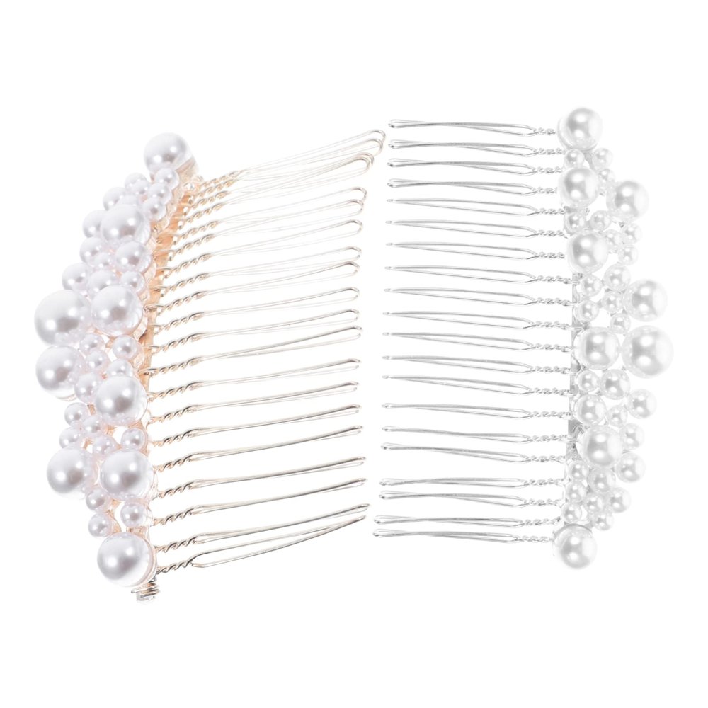 PLAFOPE 2-Pack Pearl Hair Combs for Women and Girls