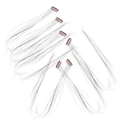 HONMEET 6-Piece PET Hair Tinsel with Glitter Effect and Cutting Function, Glitter Hair Extensions for Women, Daily Styling and Halloween