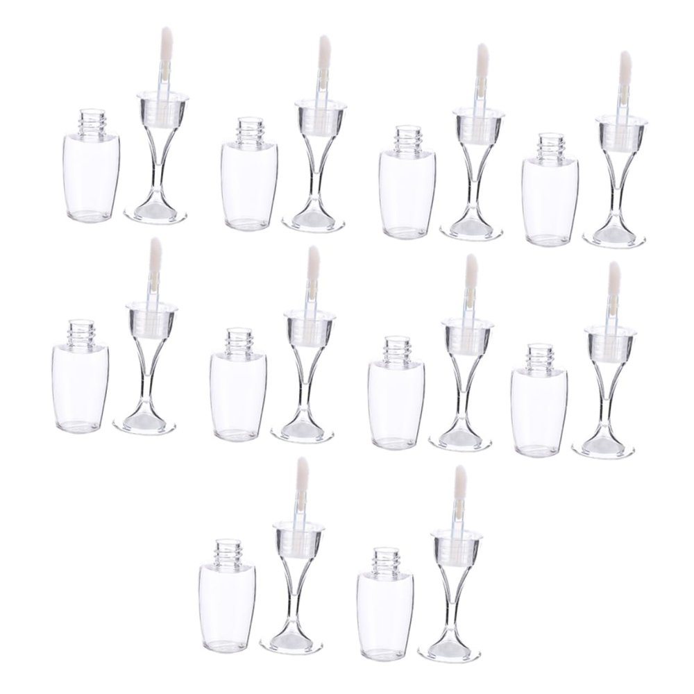 8 ml Plastic Wine-Glass-Shaped Lipstick Containers, 10-Pack