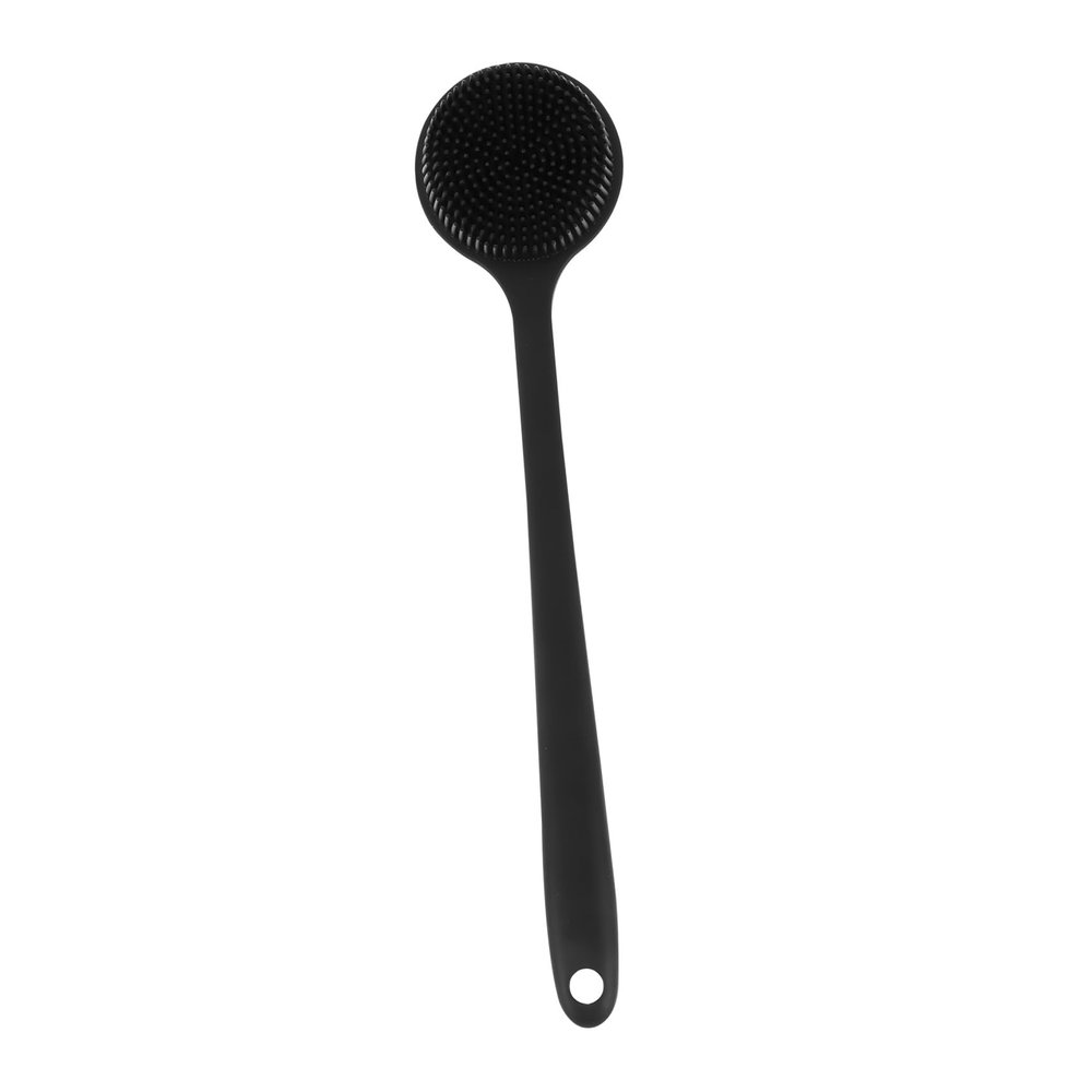 Black Silicone Shower Back Scrubber with Long Handle